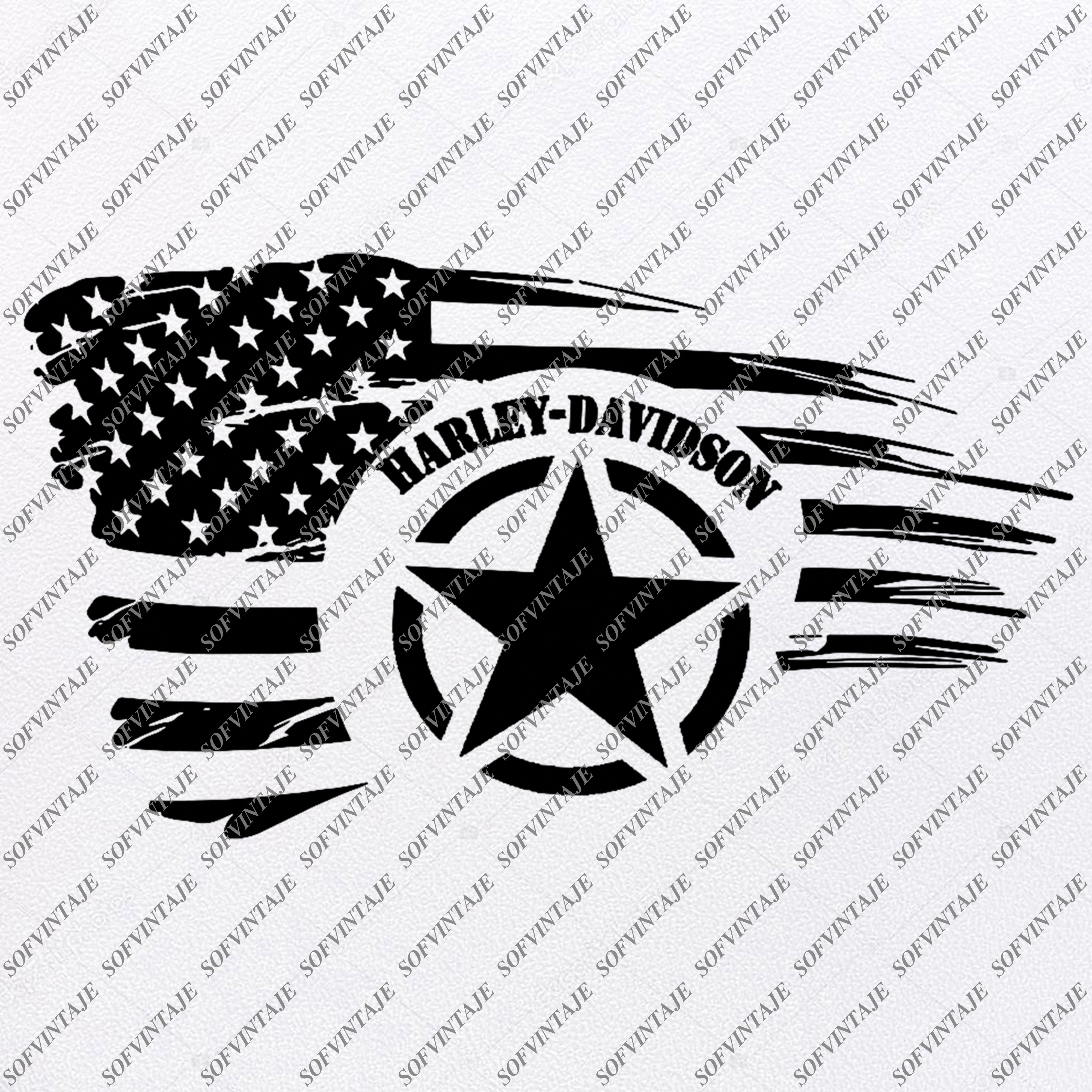 Download Usa Flag Harley Davidson Svg File Motorcycle Harley Davidson Svg D Sofvintaje