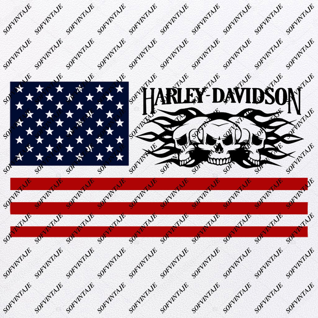 Download USA Flag - Harley Davidson Svg File - Motorcycle Harley Davidson Svg D - SOFVINTAJE
