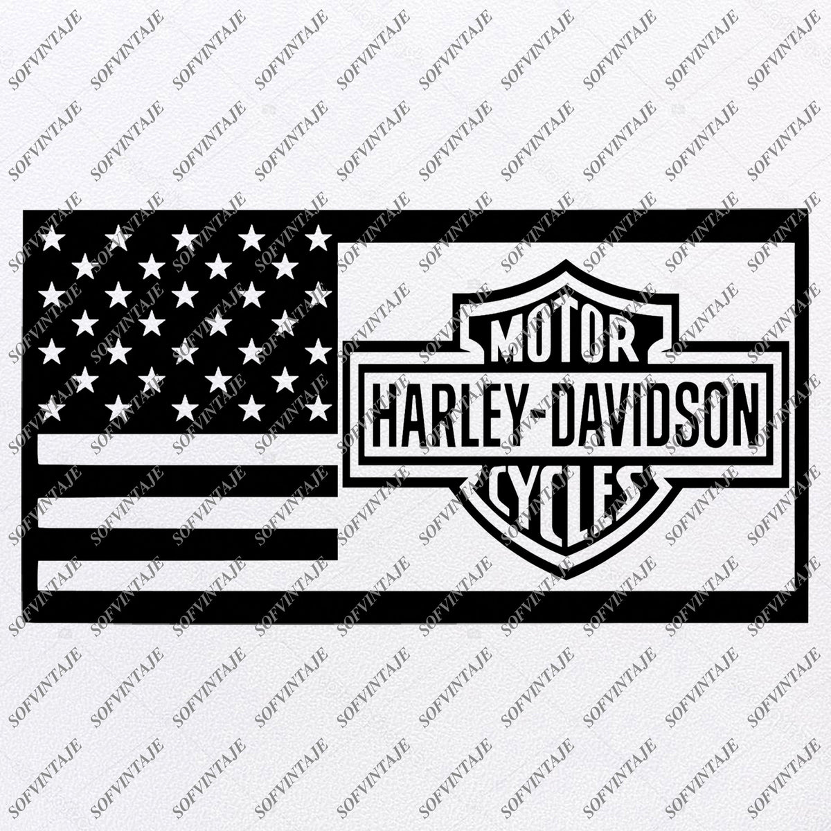 Download USA Flag - Harley Davidson Svg File - Motorcycle Harley Davidson Svg D - SOFVINTAJE