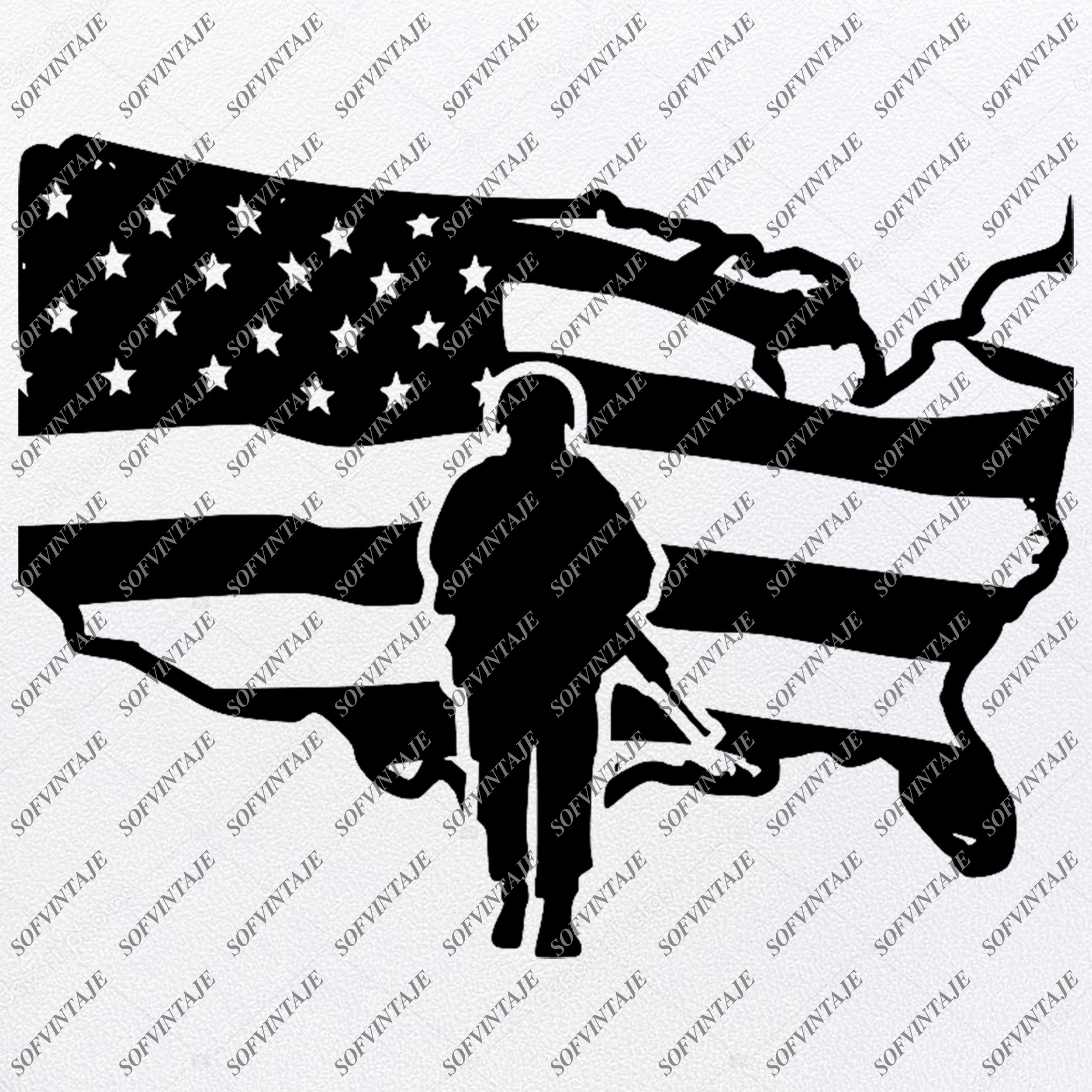 Download Usa Flag Svg File American Flag Soldier Svg File Usa Flag Original Des Sofvintaje