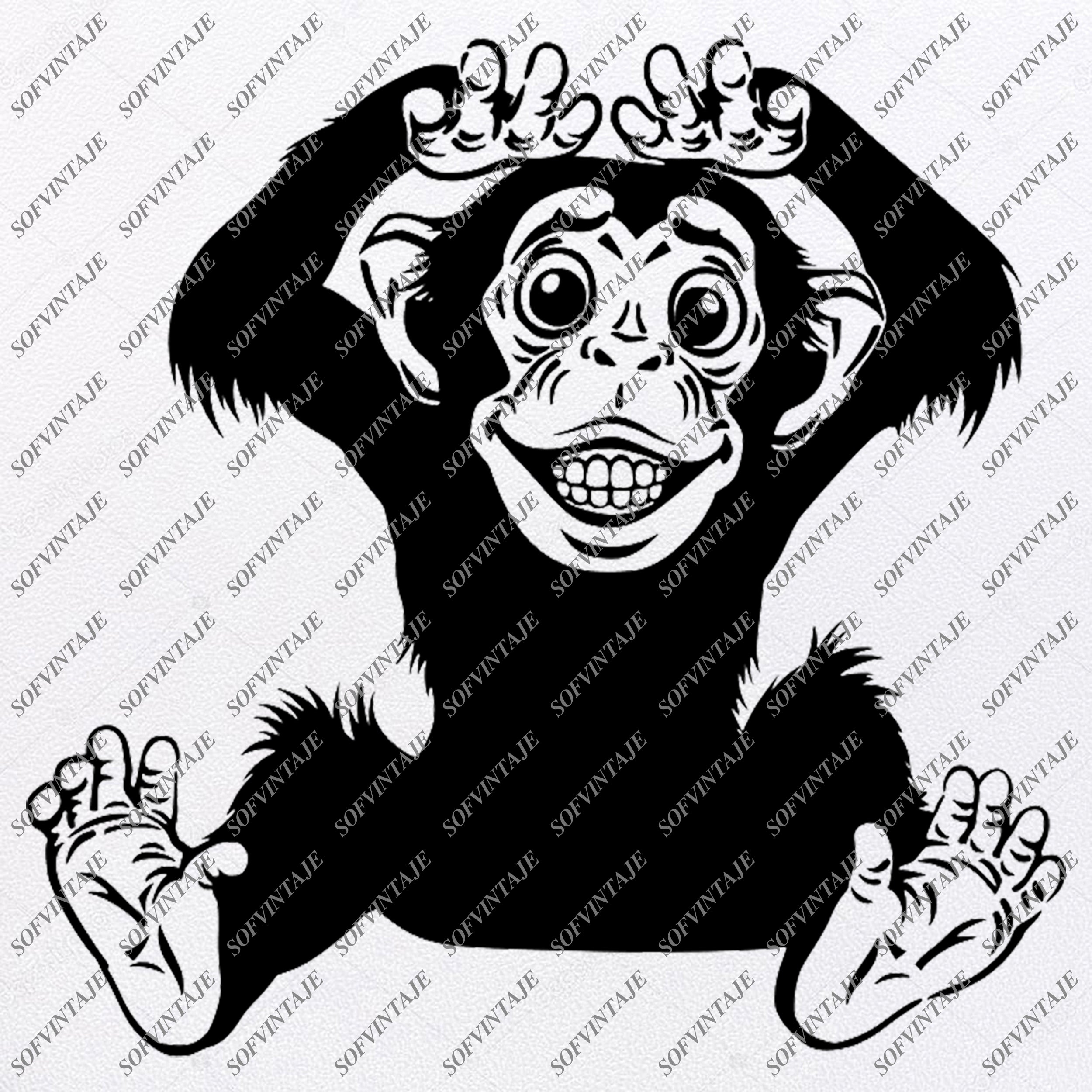 Download Funny Monkey Svg File Monkey Svg Design Clipart Animals Svg File Anima Sofvintaje
