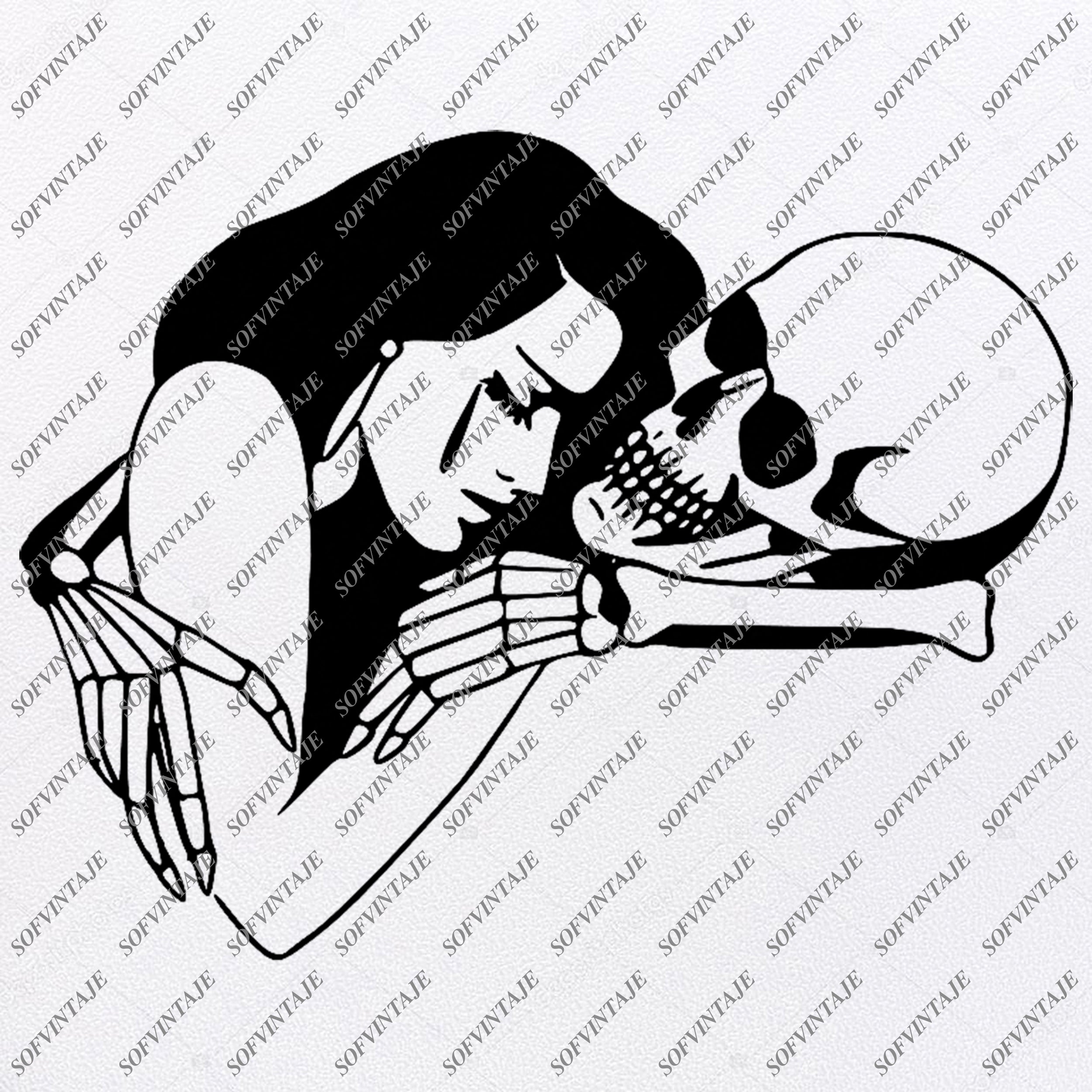 Download Girl And Skeleton Svg File Girl And Skeleton Original Design Girl Cli Sofvintaje