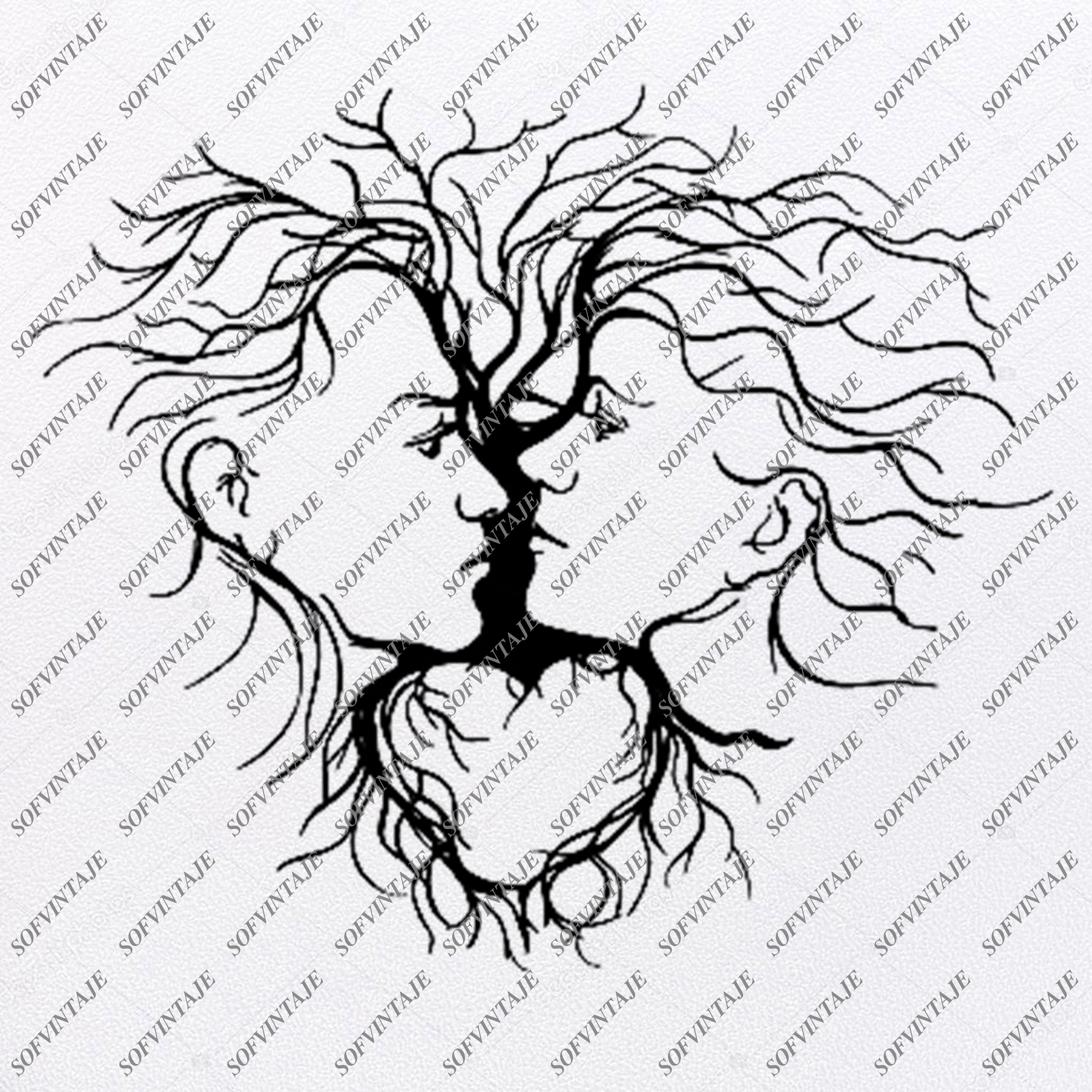 Love Of Two Lovers Svg File Girl Boy Kiss Original Design Wonan Clip A Sofvintaje