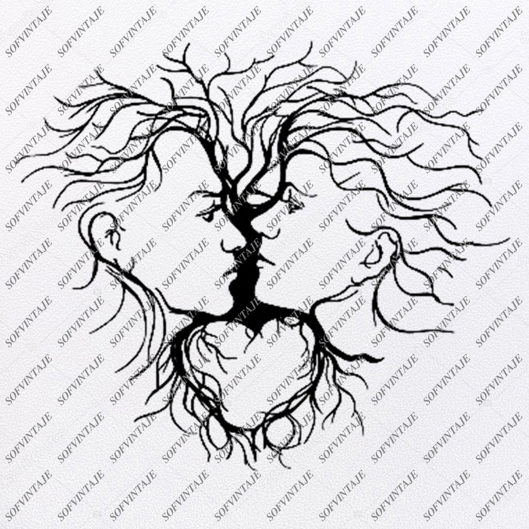 Download Love Of Two Lovers Svg File Girl Boy Kiss Original Design Wonan Clip A Sofvintaje