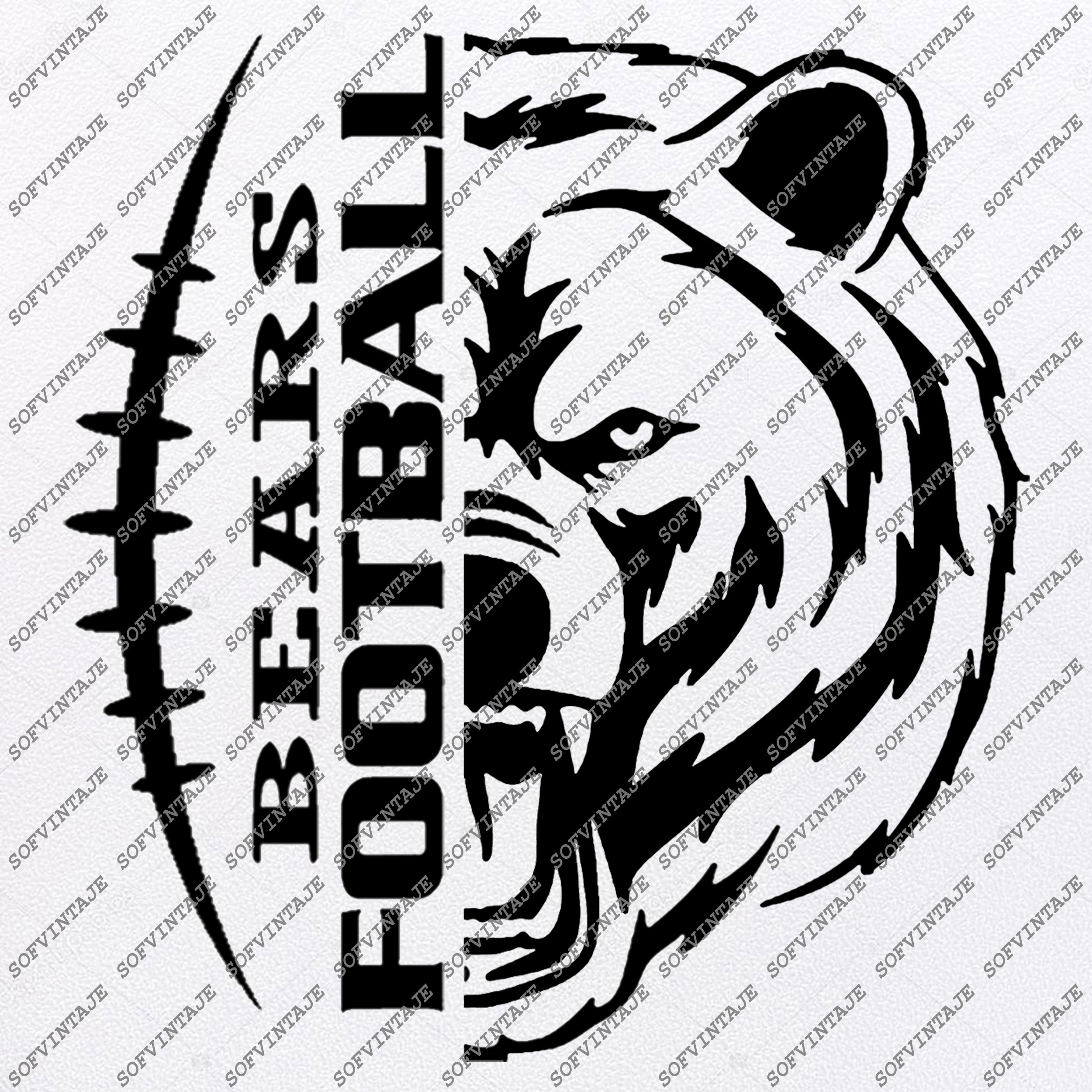 Bears Football Svg File Football Svg Bear Svg Football Team Masc Sofvintaje