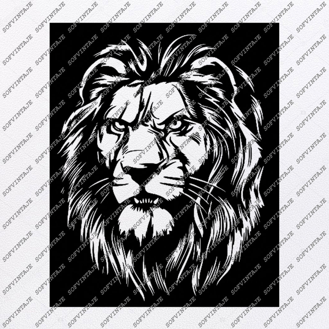 Lion Head Svg File Lion Head Original Svg Design Animals Svg Clip Art Sofvintaje