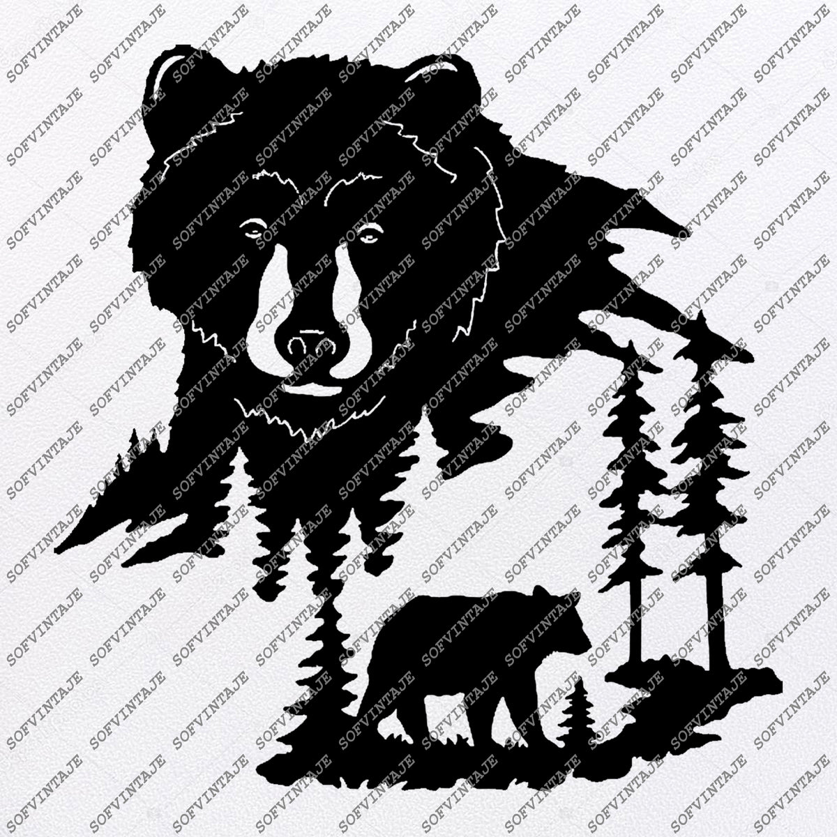 Bear Svg File - Bear Svg Original Design - Bear Clipart ...