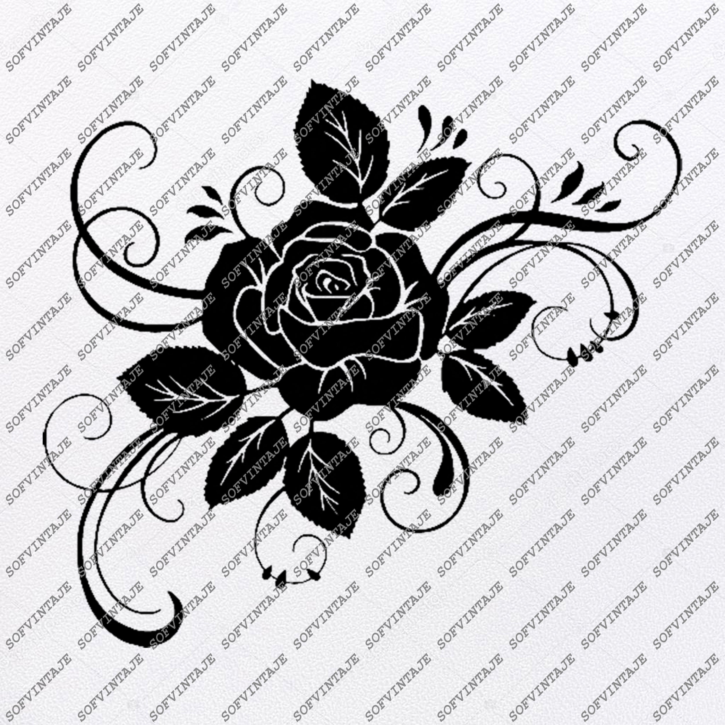 Download Rose Svg File Flower Of Love Original Svg Design Tattoo Svg Clip Art F Sofvintaje