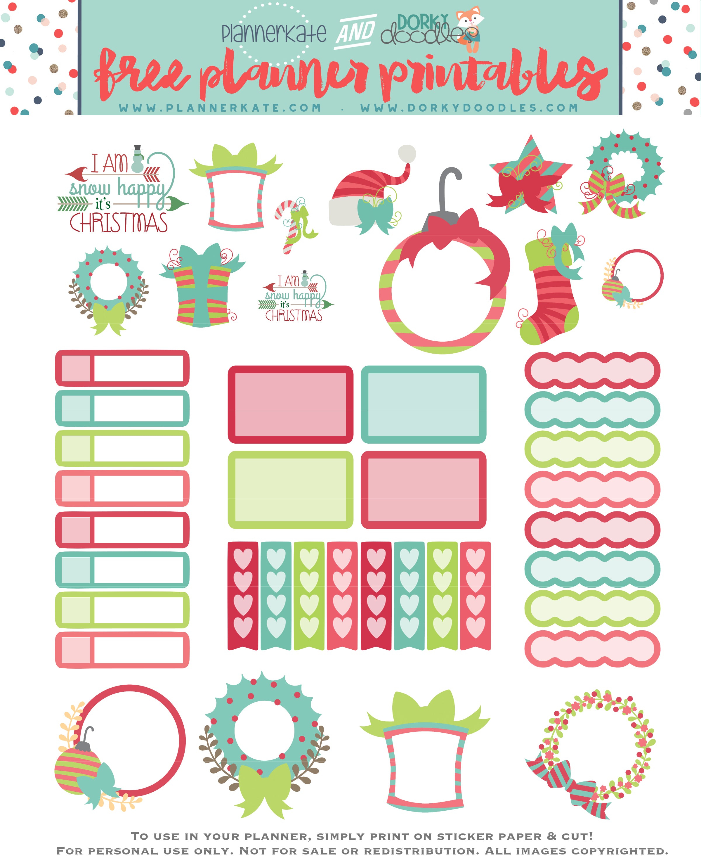 Major Holiday Print and Cut Planner Stickers – Dorky Doodles