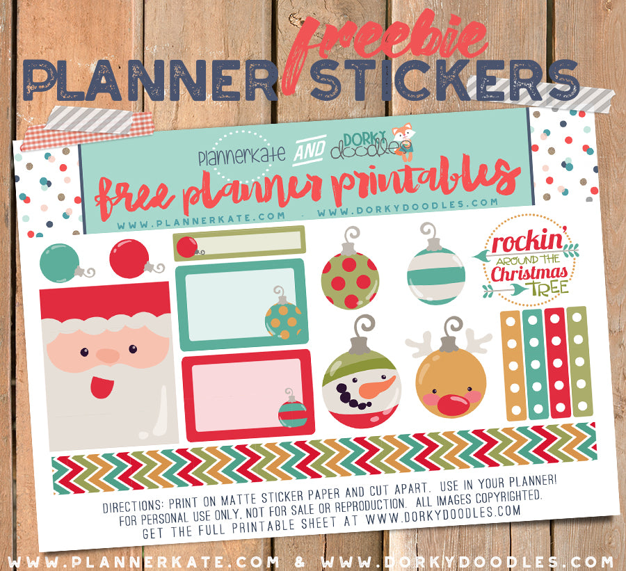 Christmas planner stickers freebie