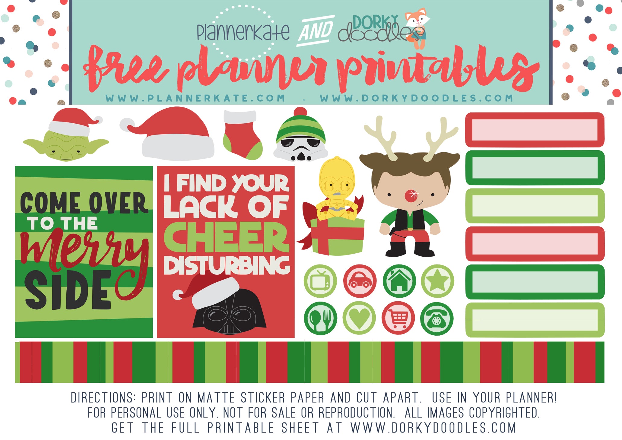 Star Wars holiday planner stickers