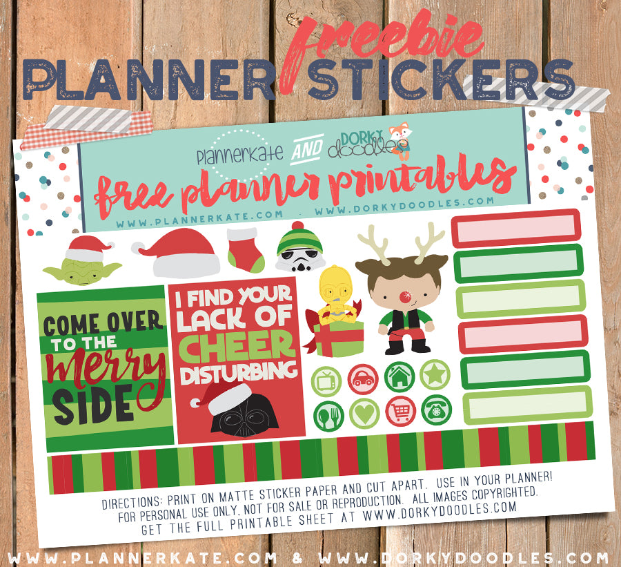 Star Wars Christmas planner stickers