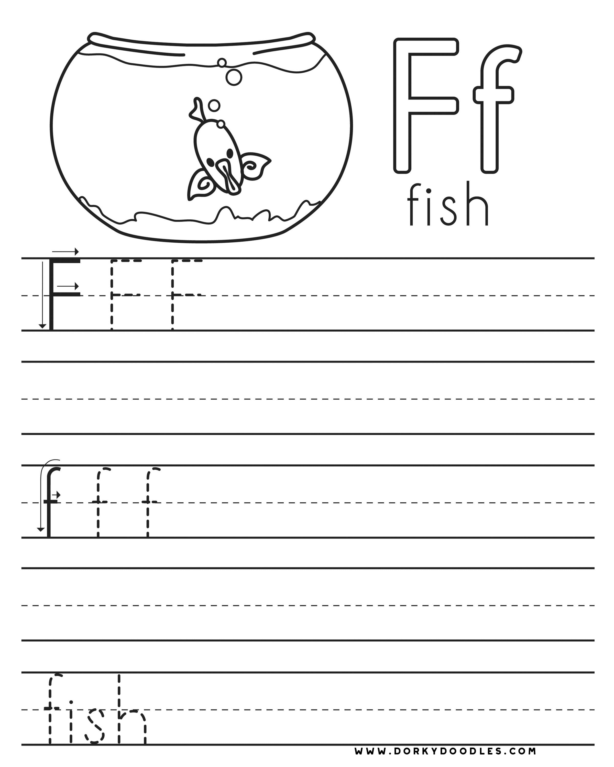 Letter Practice: F Worksheets – Dorky Doodles