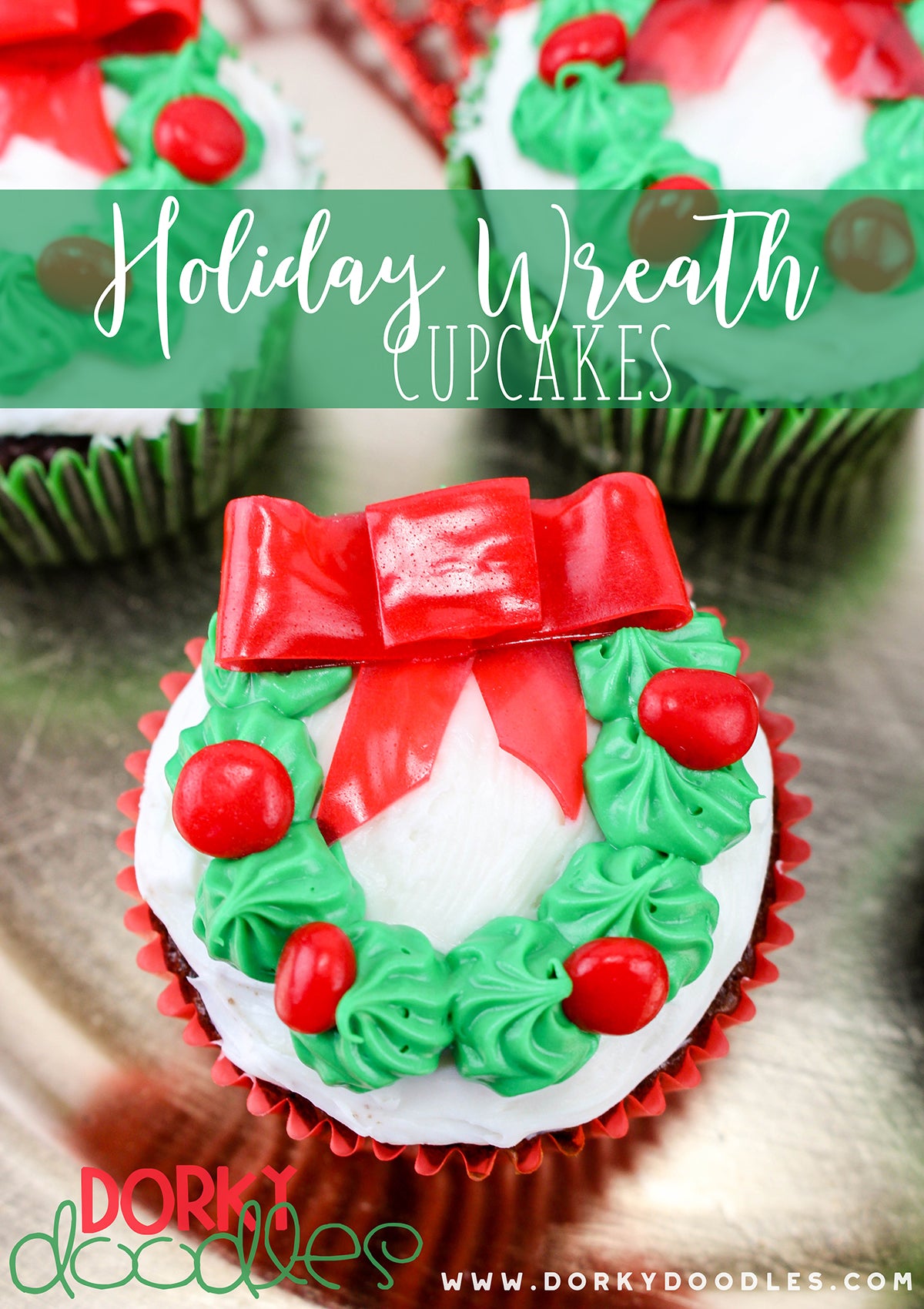 Christmas wreath cupcakes