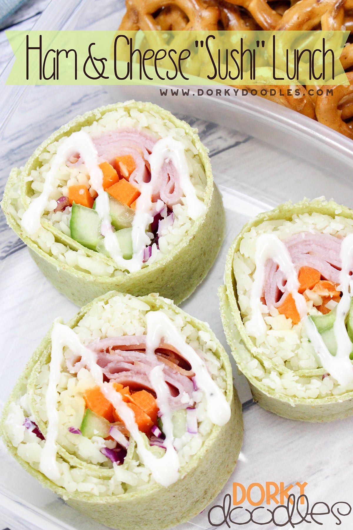 ham and cheese sushi rolls