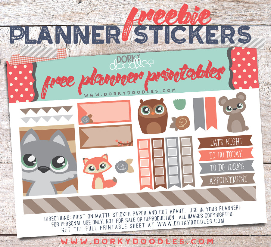 cute planner stickers for free