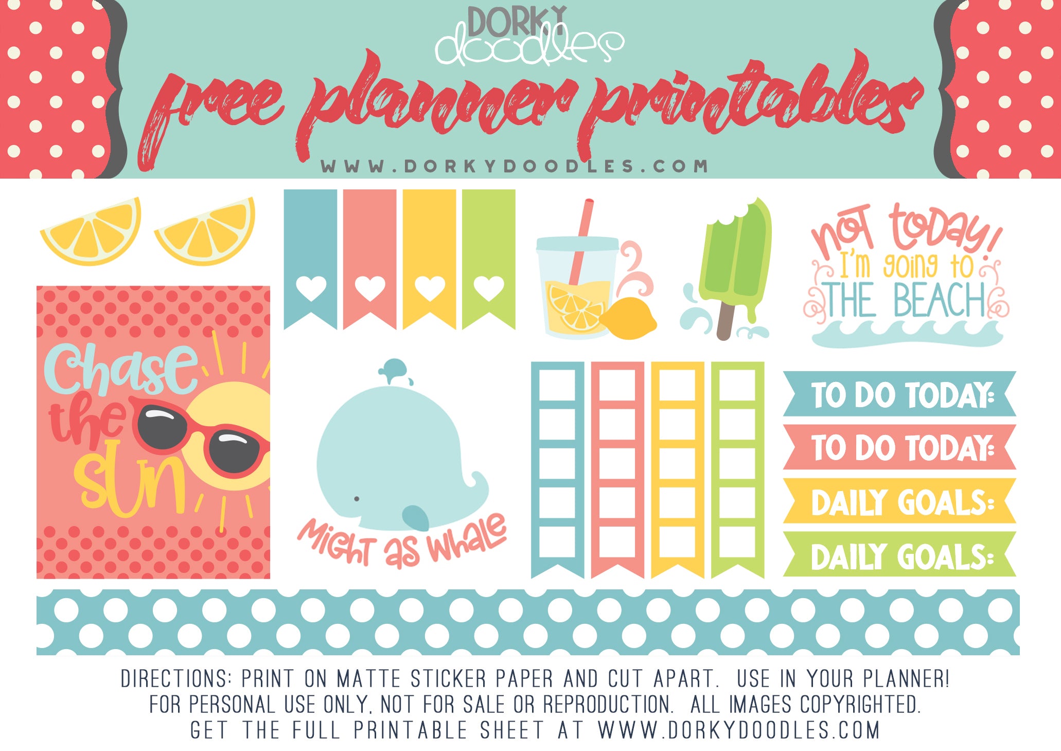 free summer planner stickers