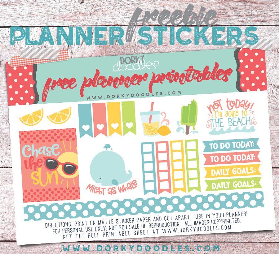 summer fun planner stickers free