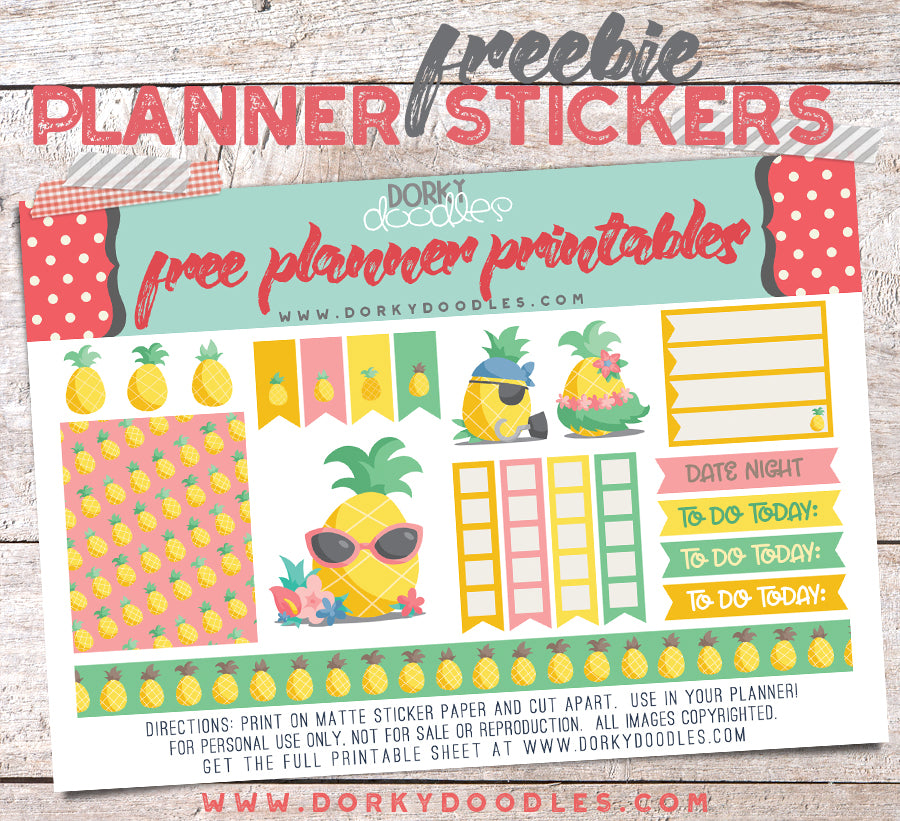 pineapple planner stickers