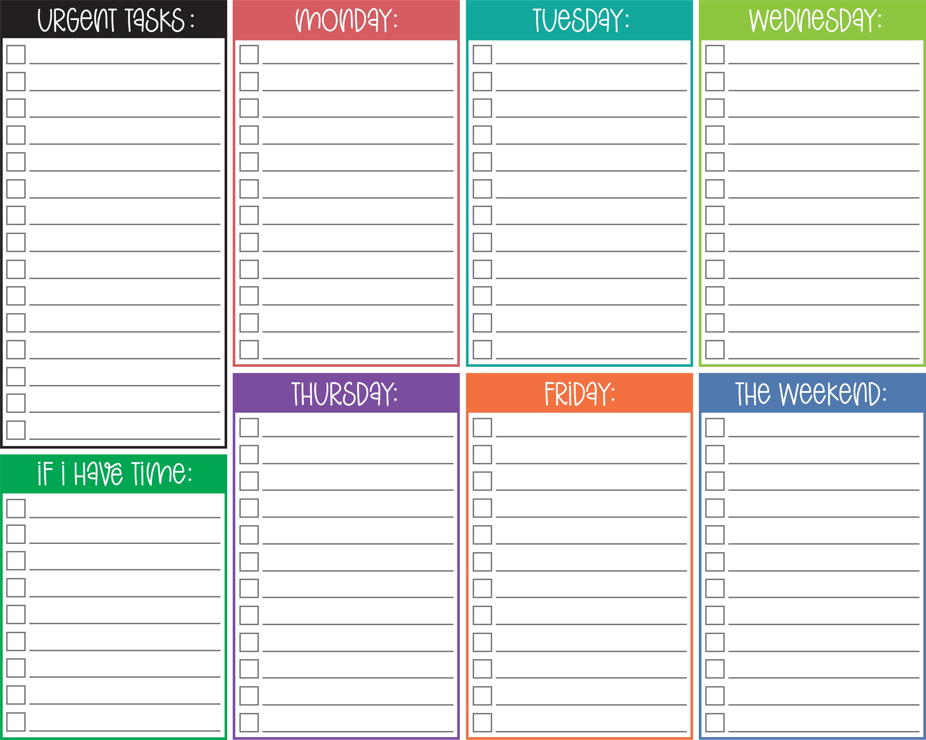 weekly to do list print for free