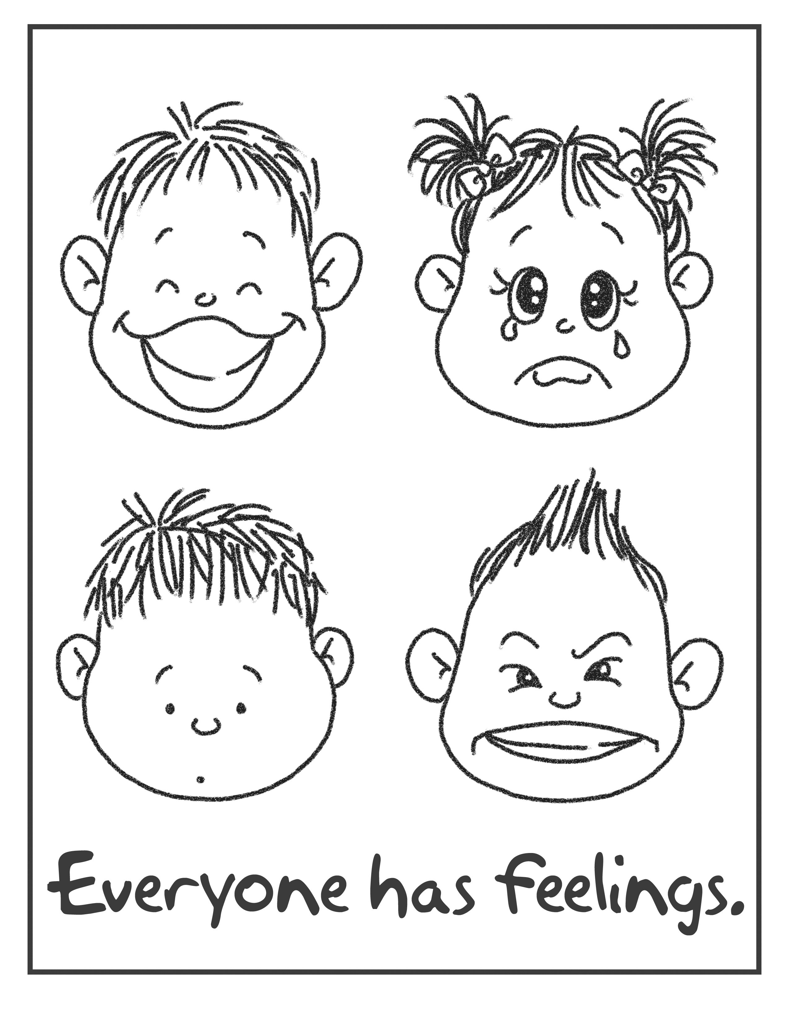 Printable Feelings And Emotions Coloring Pages - Printable Word Searches