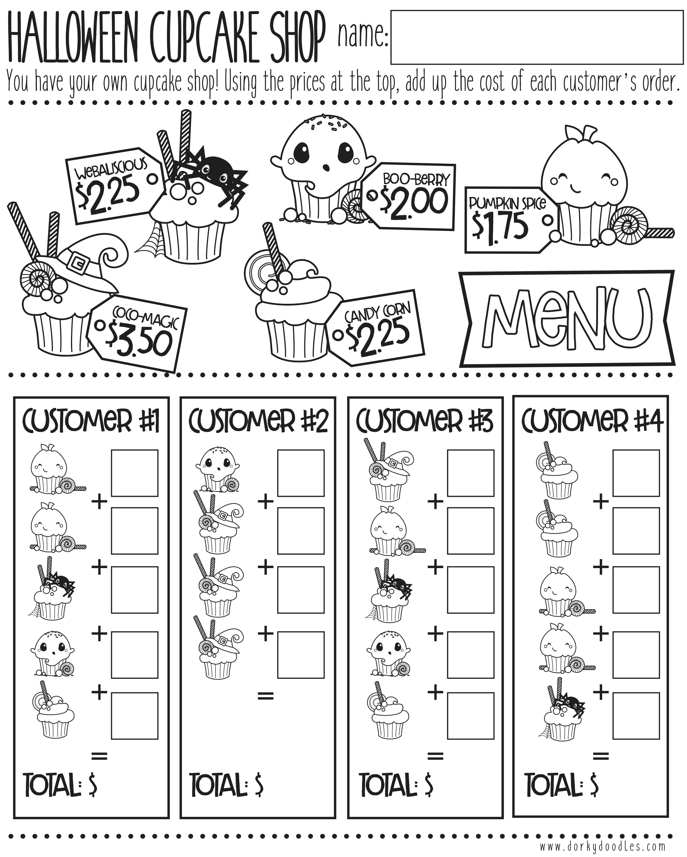 Menu Math Worksheets Free / Menu Math Printable Menu Math Worksheet Cmediadrivers ... - Free ...