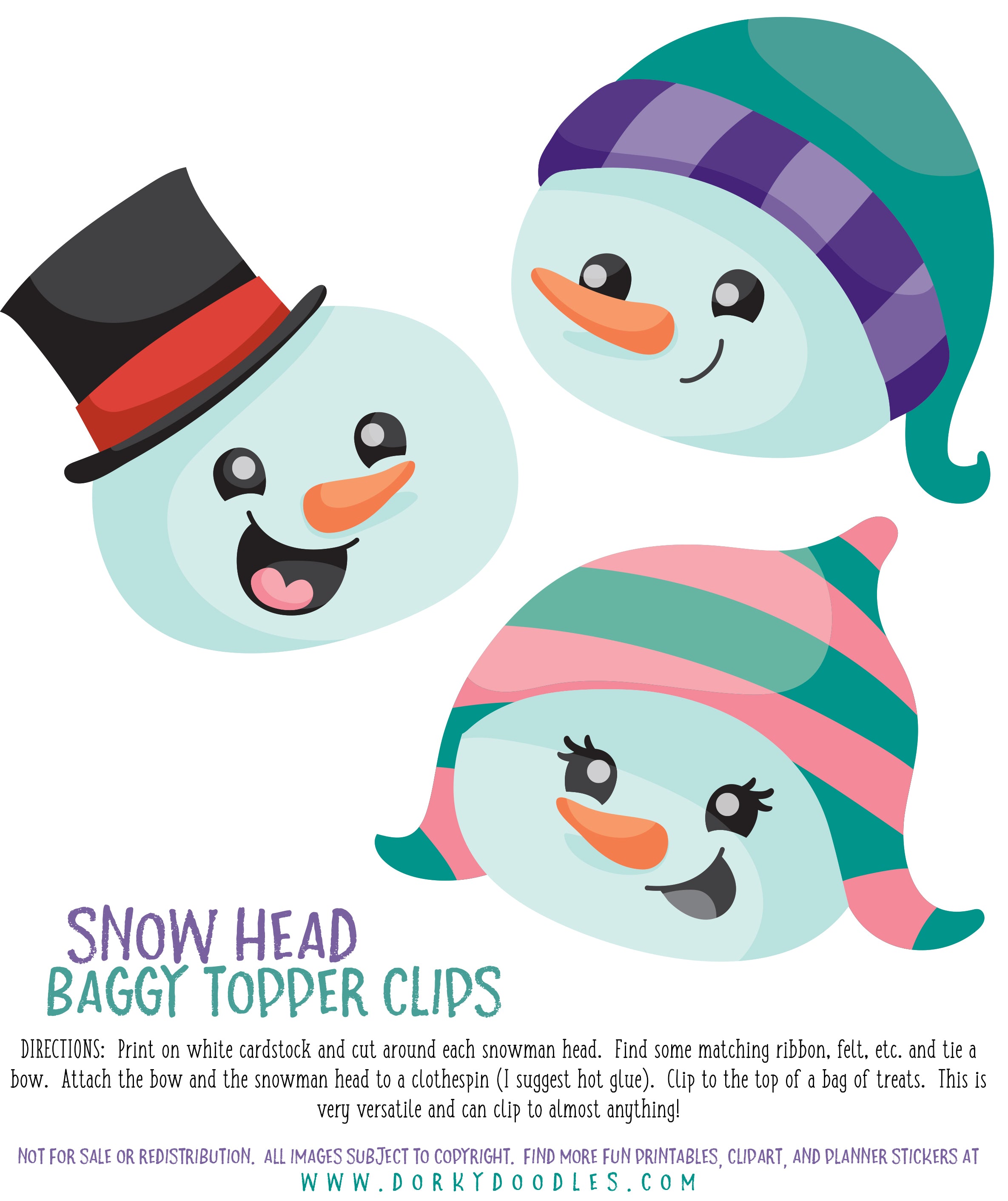 snowman clip printable