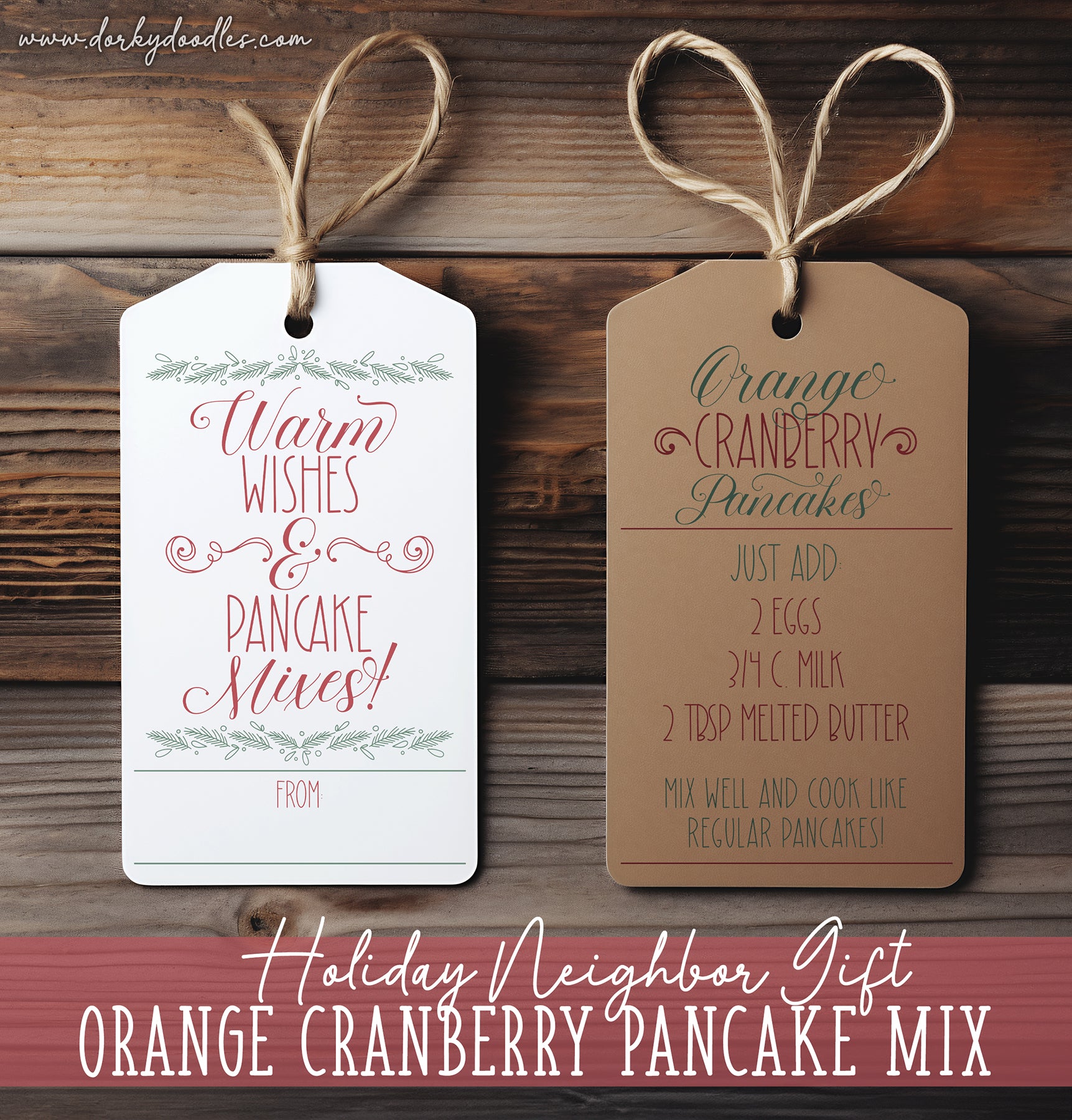 printable tags for pancake mix gifts