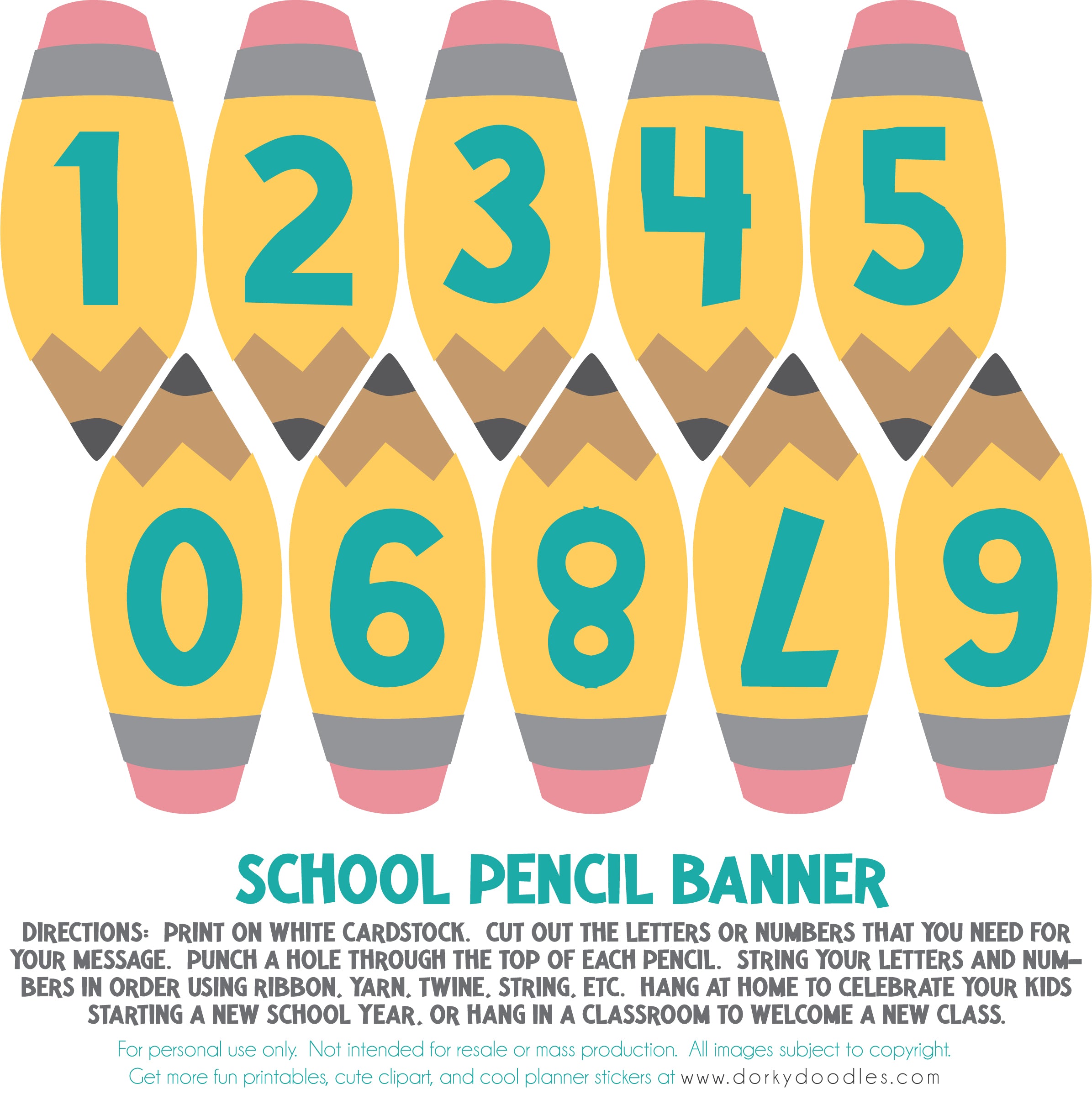 pencil printable banner