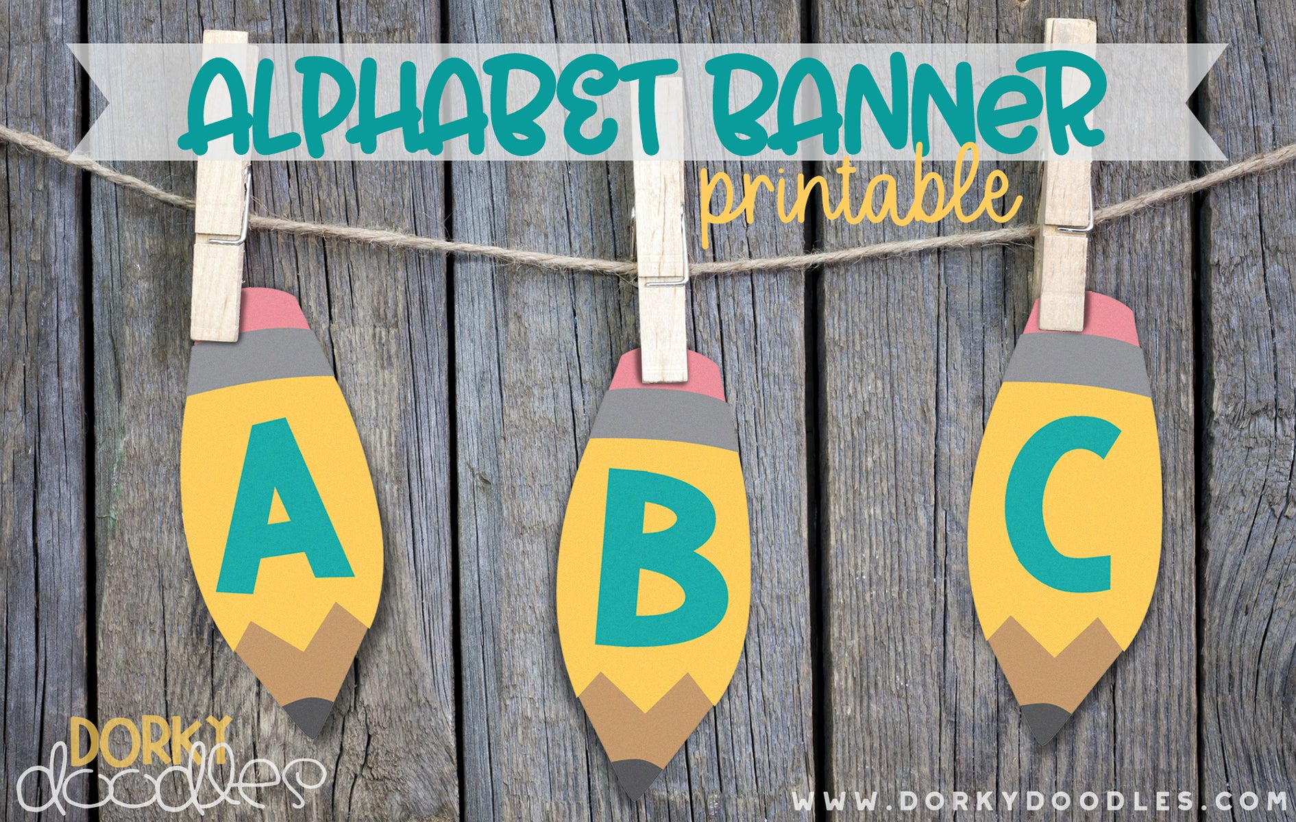 back to school pencil banner printable