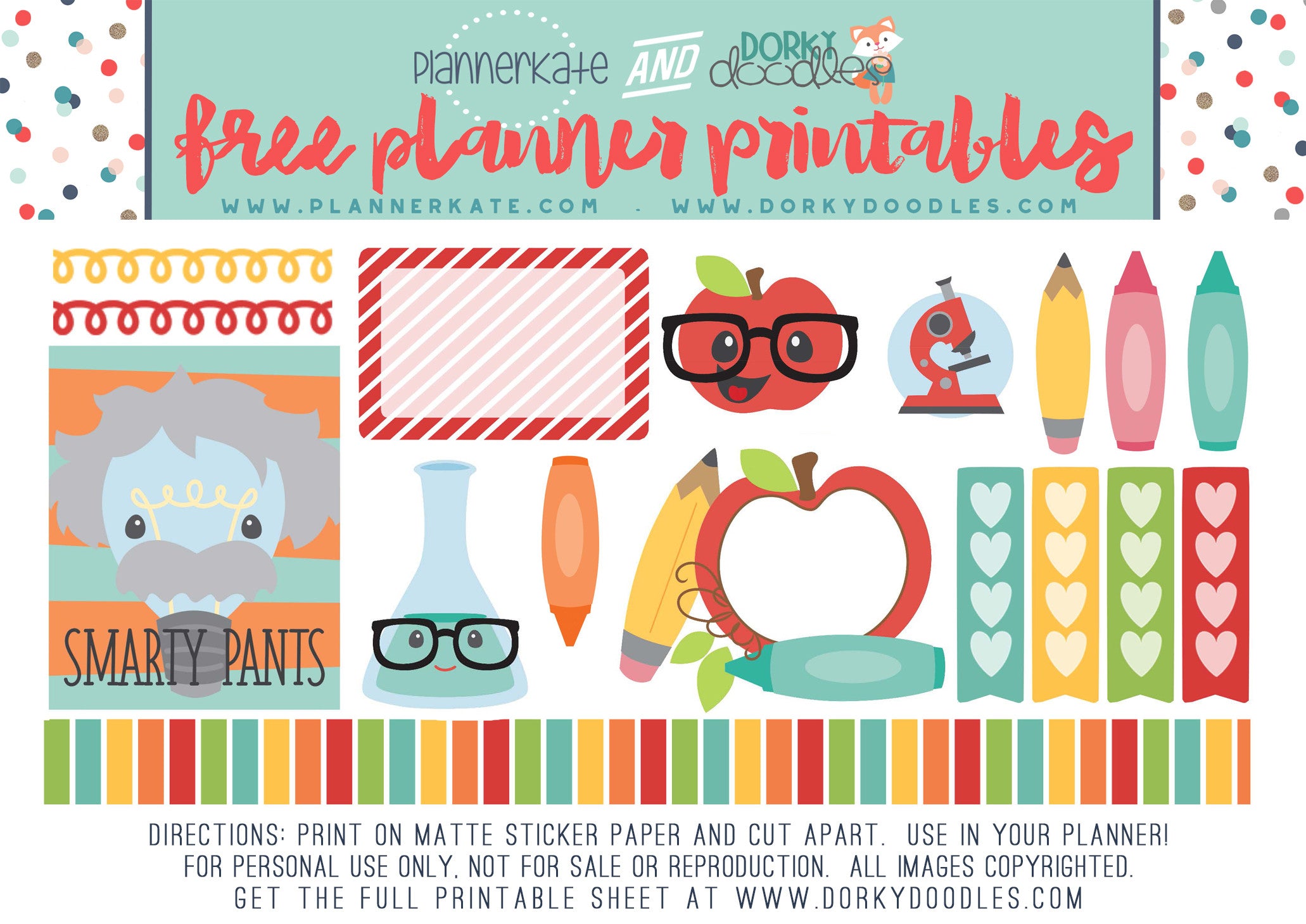 free school planner stickers