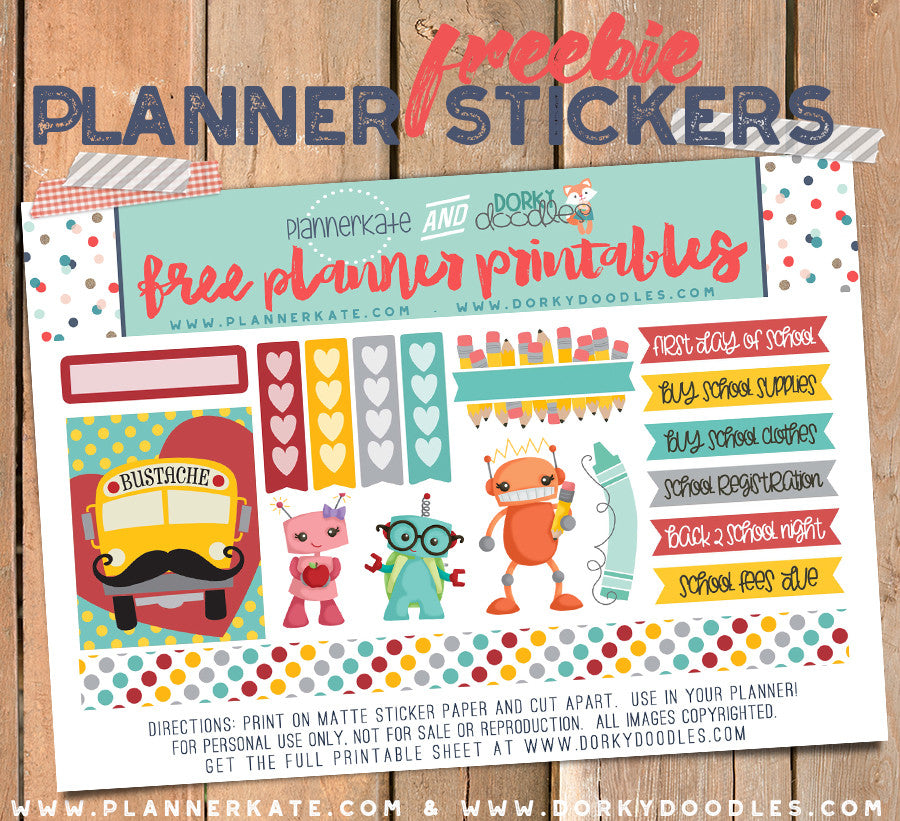 back to school planner stickers