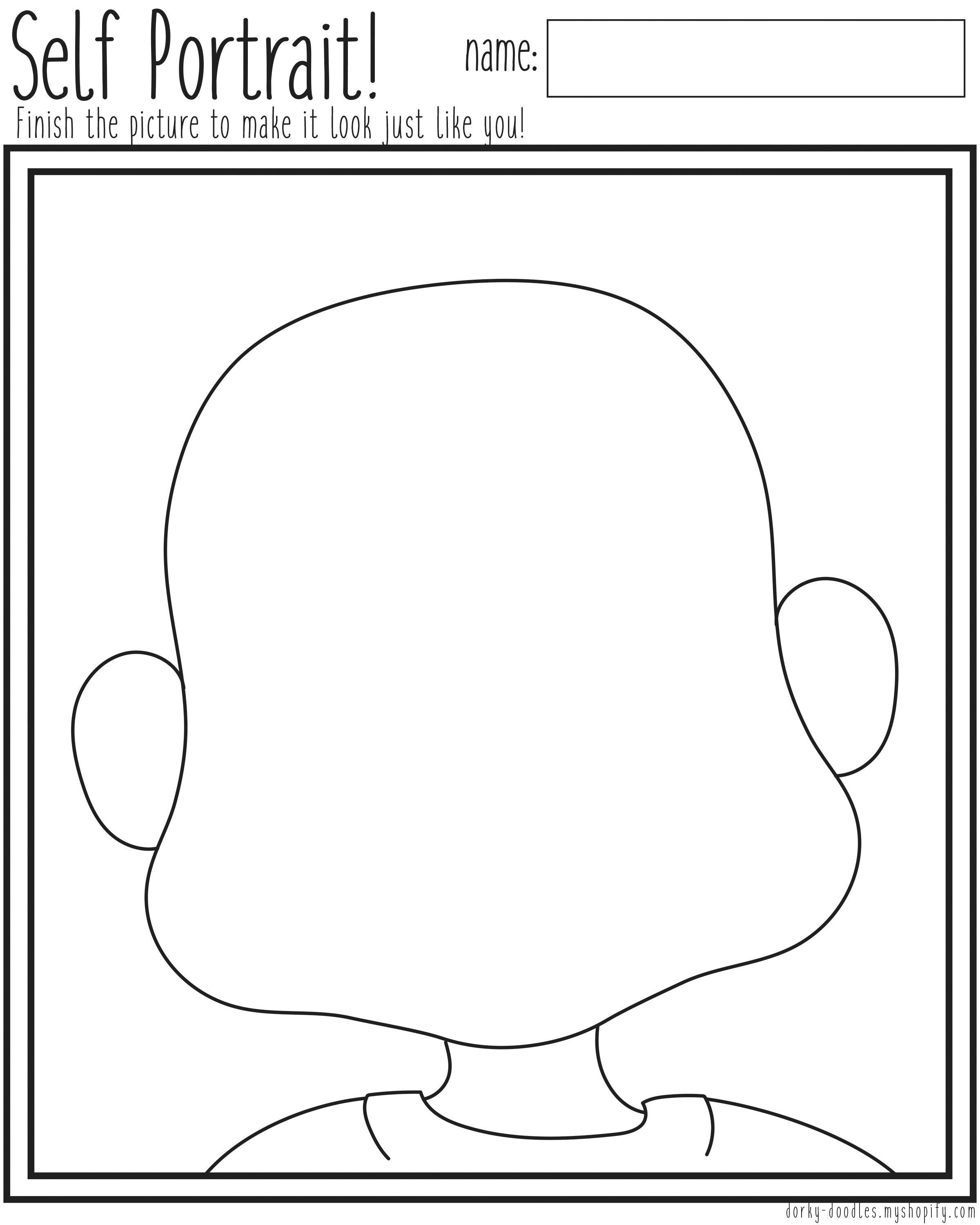Self Portrait Printable Worksheet – Dorky Doodles