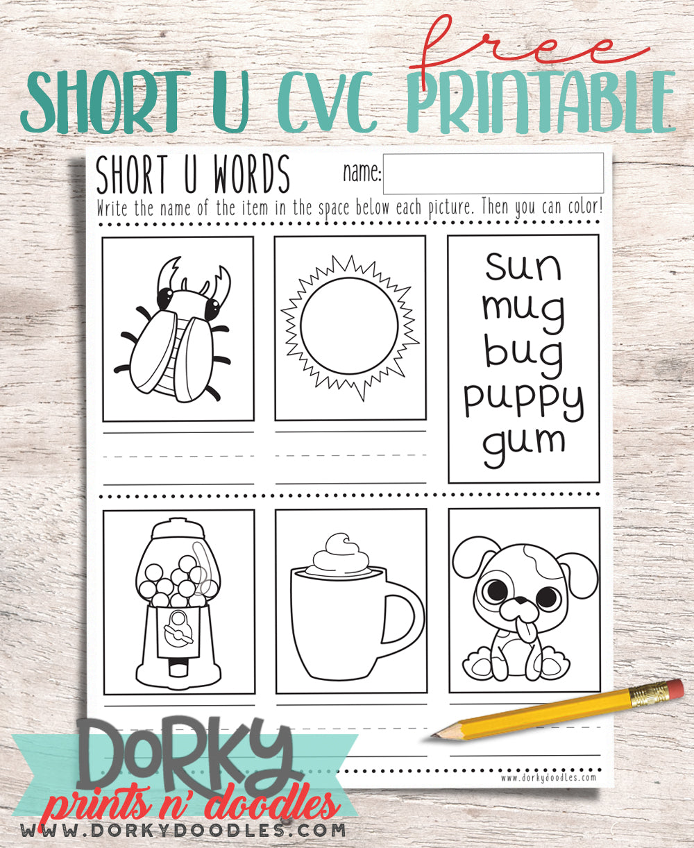 short u printable worksheet