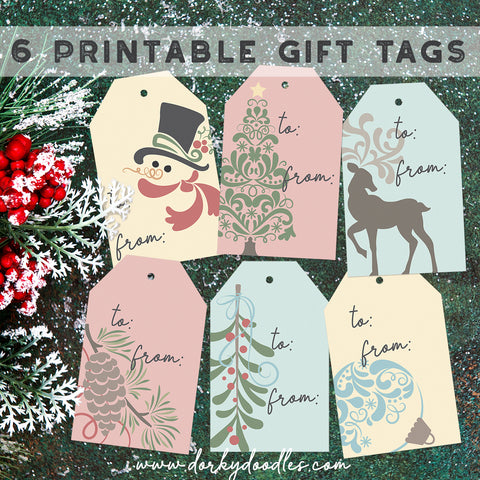 easy print at home Christmas gift tags