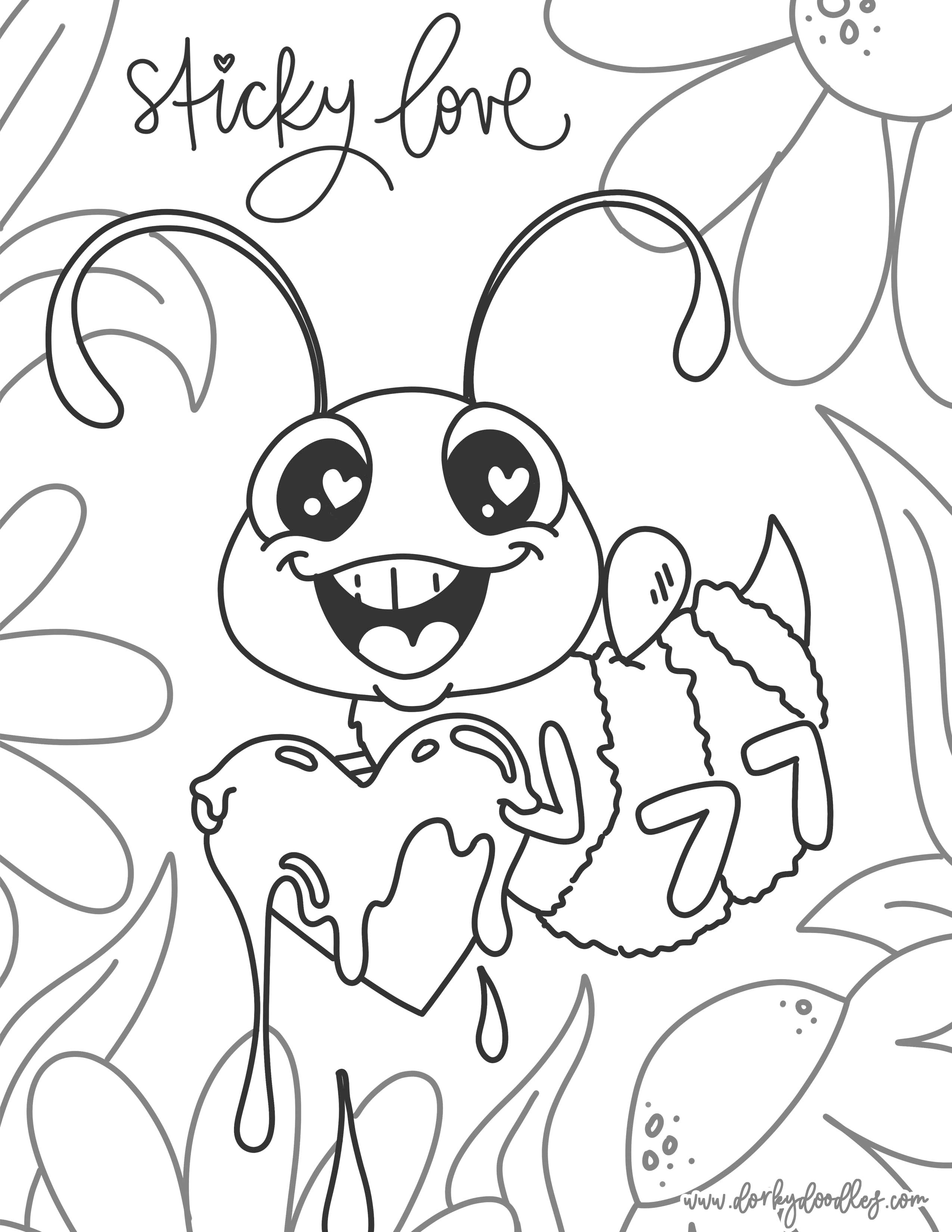 cute honey bee valentine coloring page