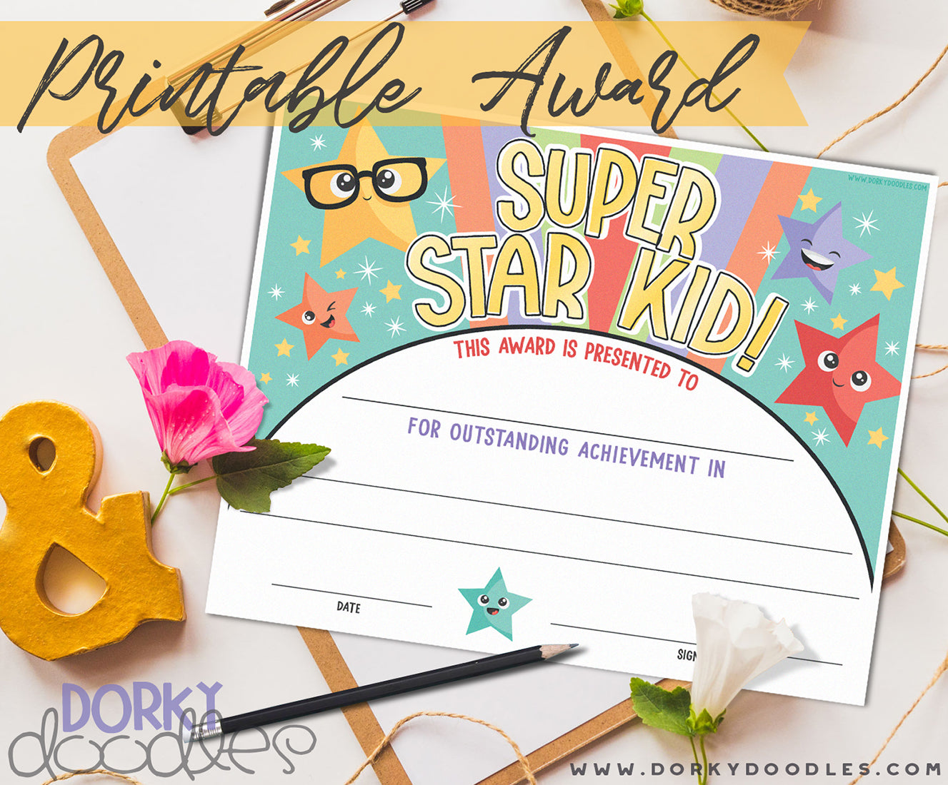 free super star kid award printable