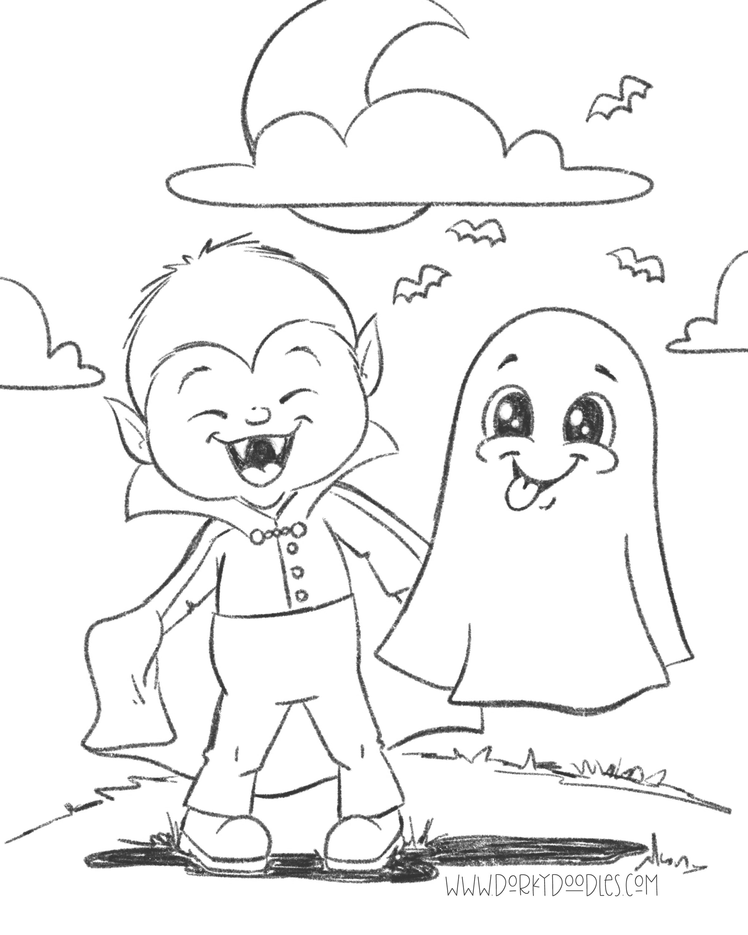 Fun Halloween Coloring Page – Dorky Doodles