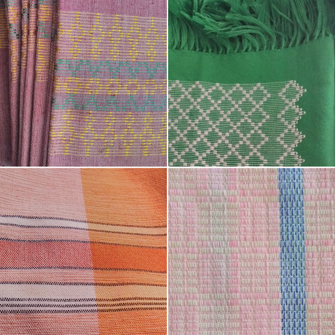 Hablon in different patterns and colors, woven by IPMPC