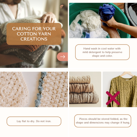 how to take care of cotton crochet yarn creations and garments