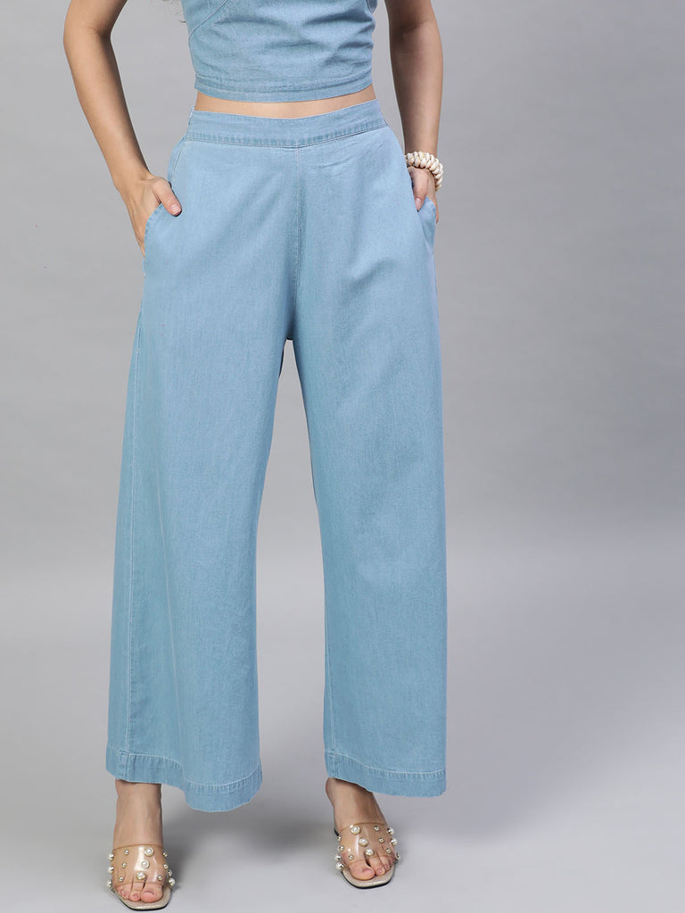 Buy Ecru Parallel Pants With Floral Motifs Online  W for Woman