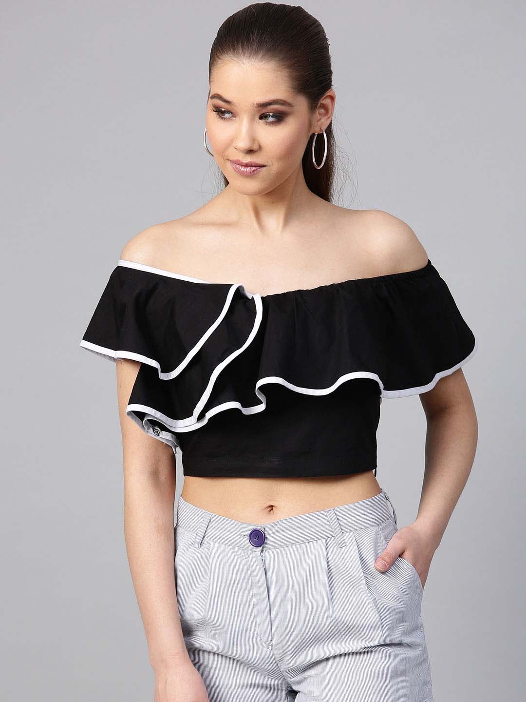 One Shoulder Ruffle Top – STREET NINE FASHIONS