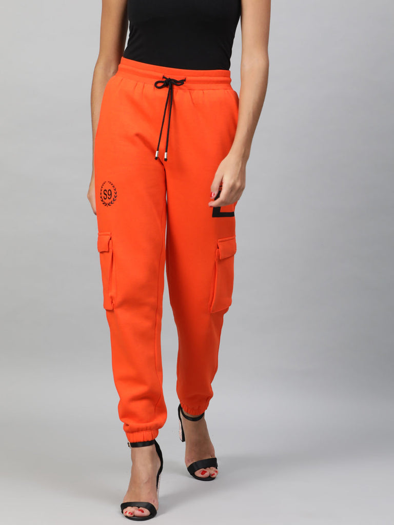 Sacré Carly Fleece Cargo Womens Pants Orange SCRFCP04 – Shoe Palace