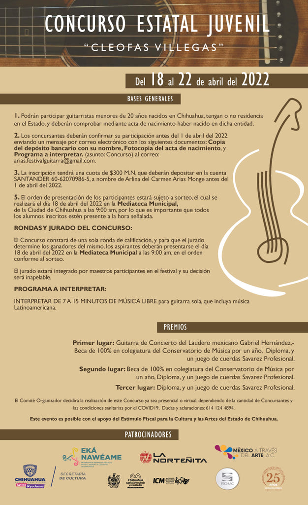 Concurso Estatal Juvenil de Guitarra en Chihuahua