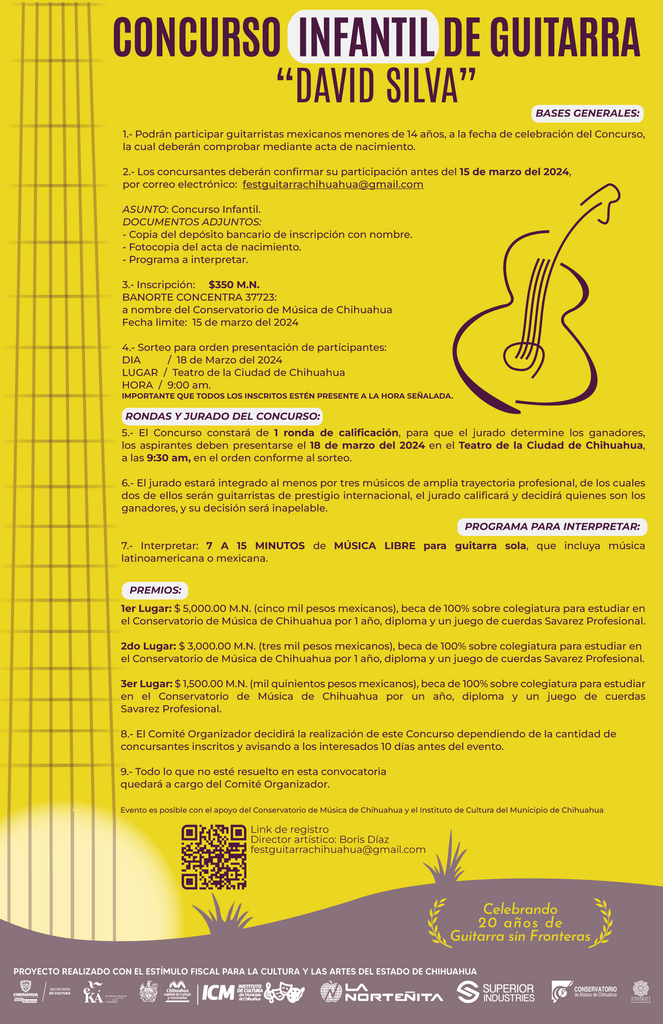 Convocatoria Concurso Infantil de Guitarra de Chihuahua 2024