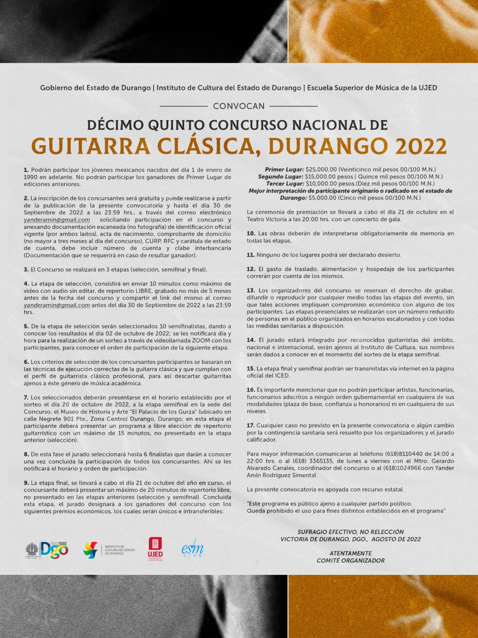 Concurso Guitarra Clásica Durango 2022