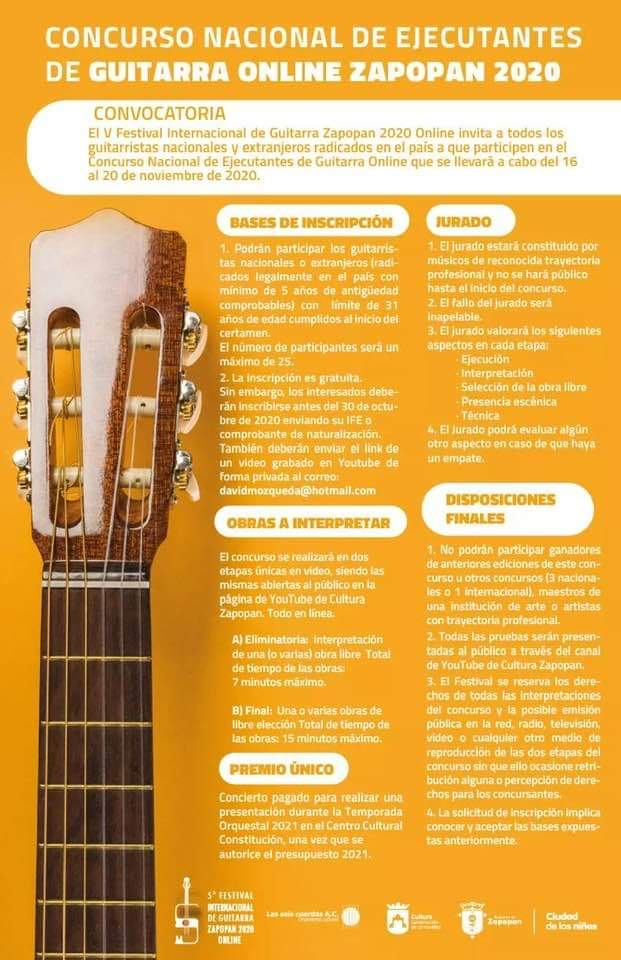 Convocatoria Concurso Zapopan Guitarra