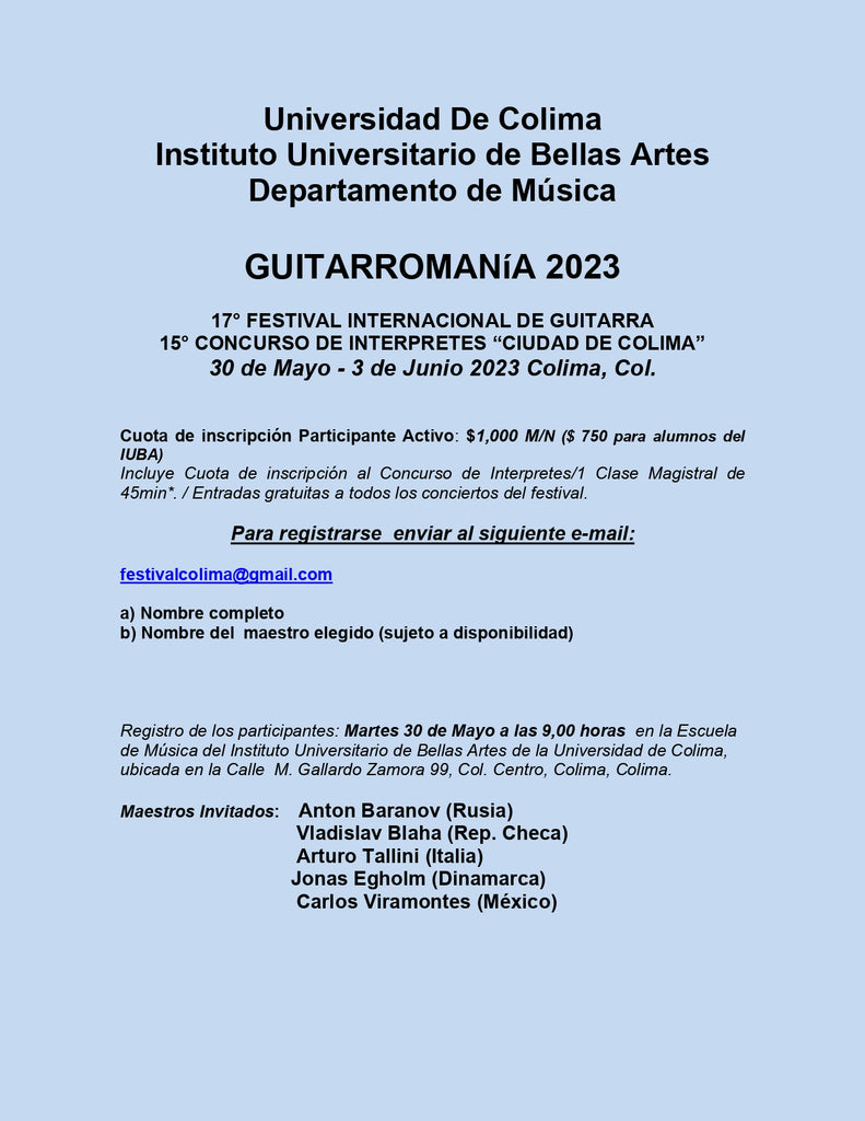 Concurso de Guitarra Colima 2023