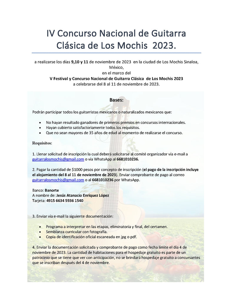 Concurso de Guitarra Los Mochis 2023