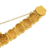 Victorian 14kt Gold Textured Button Bracelet